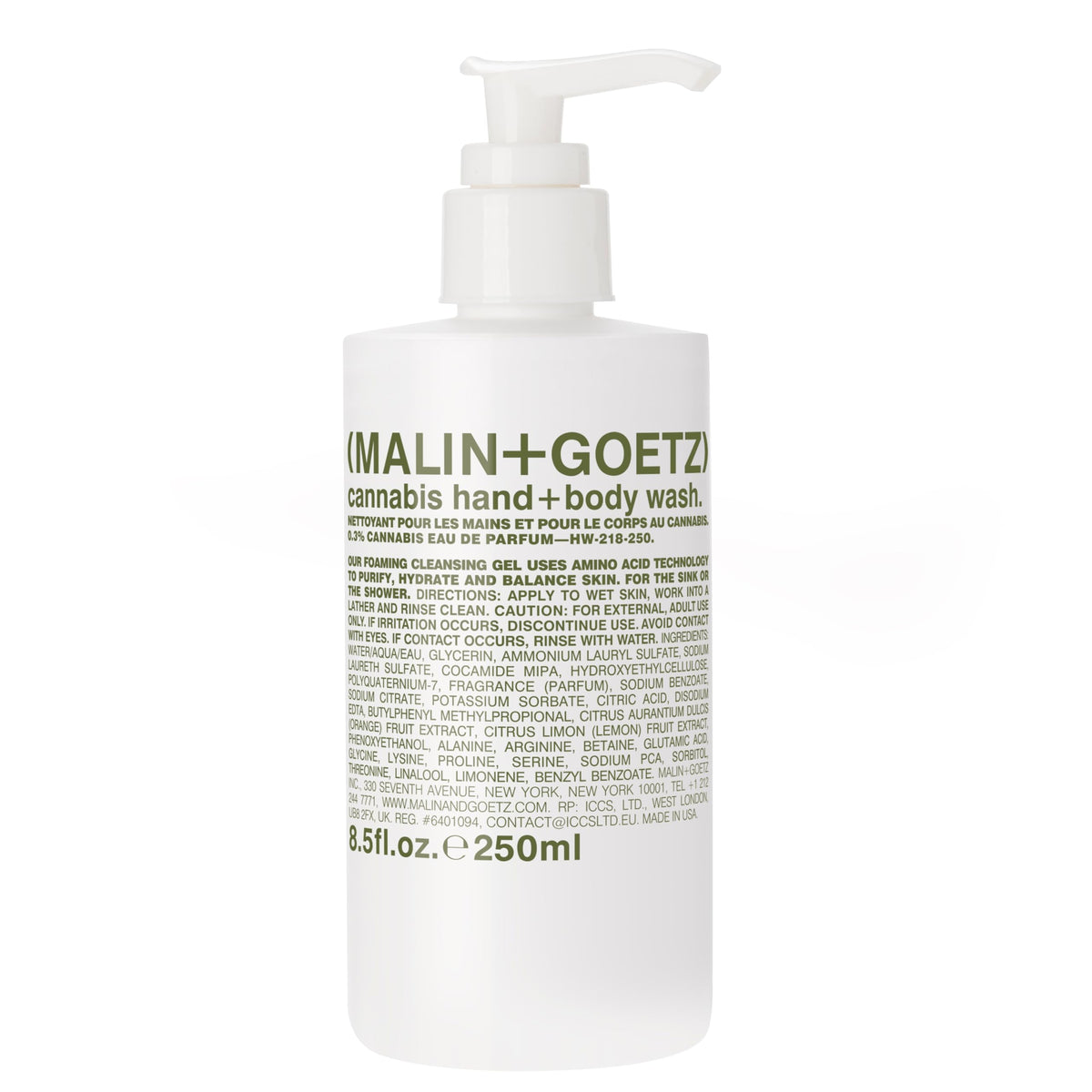 MALIN+GOETZ Hand + Body Wash, Foaming Cleanser, pH-Balanced, Unisex