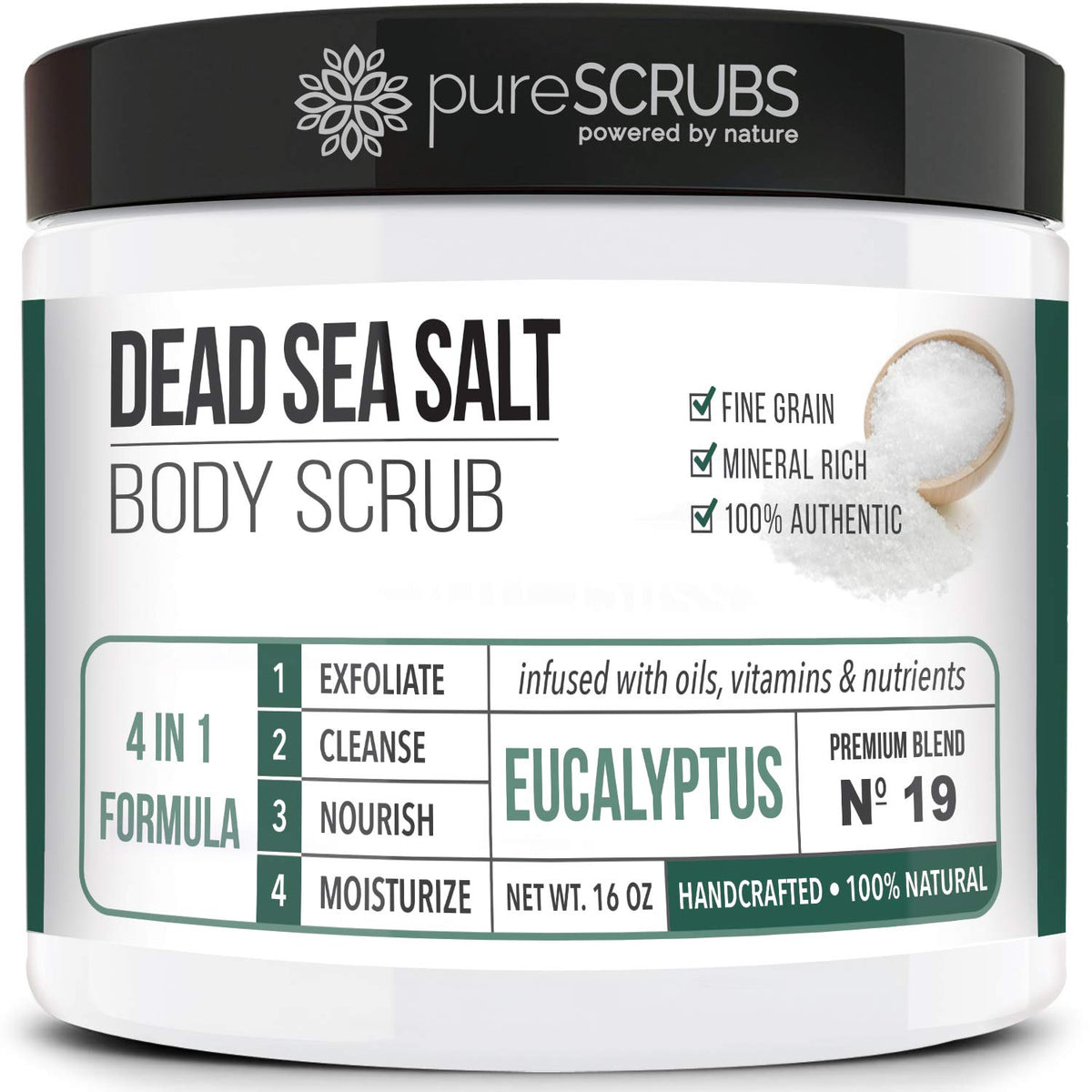 pureSCRUBS Premium Coconut Body Scrub Set, Exfoliating Dead Sea Salt Scrub
