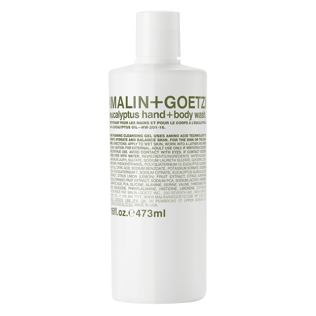 MALIN+GOETZ Hand + Body Wash, Foaming Cleanser, pH-Balanced, Unisex