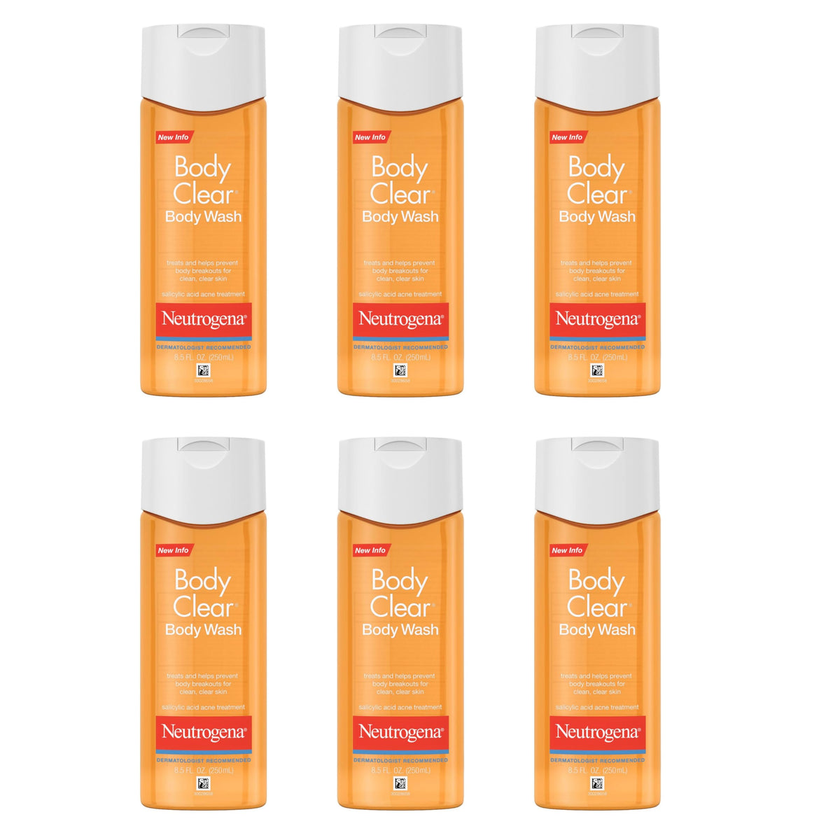 Neutrogena Body Clear Pink Grapefruit Acne Body Wash, 3 x 8.5 fl oz