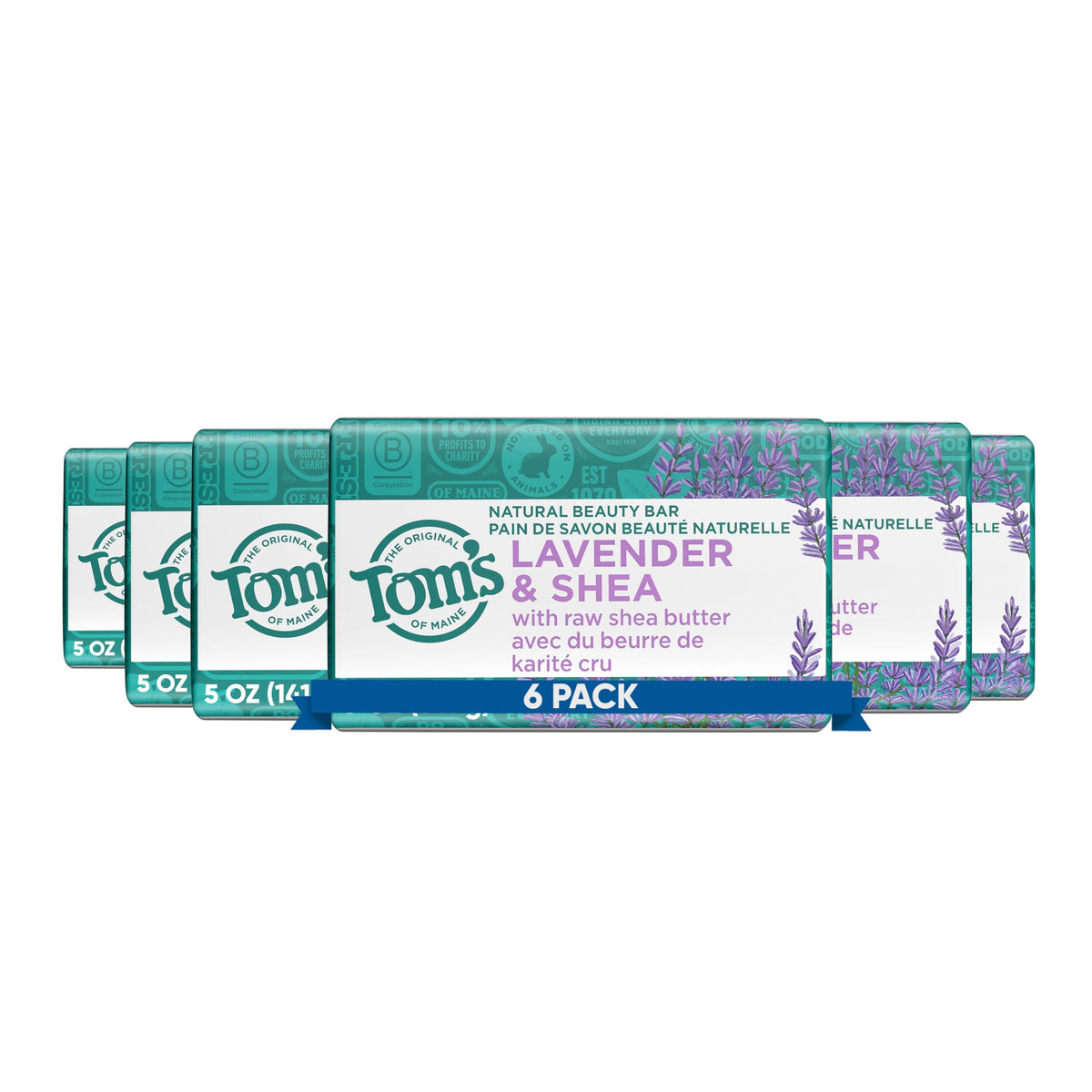 Tom's of Maine Natural Beauty Bar Soap, Creamy Coconut With Virgin Coconut Oil, 5 oz. 6-Pack (Packaging May Vary)