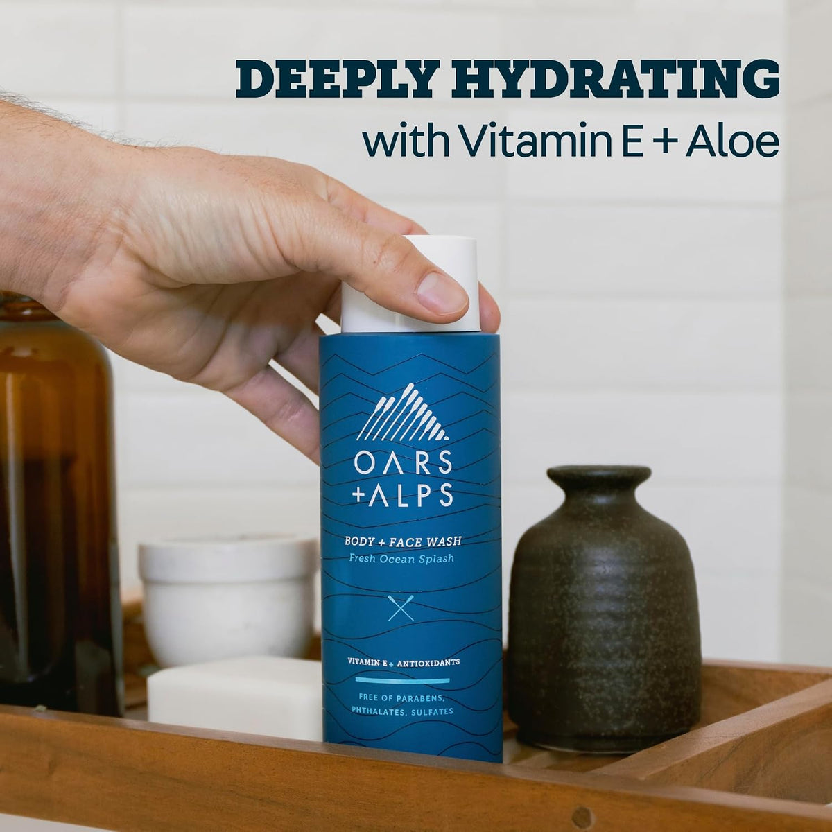 Oars + Alps Mens Body & Face Wash, Moisturizing Body Wash, 2pk, 13.5 Fl Oz