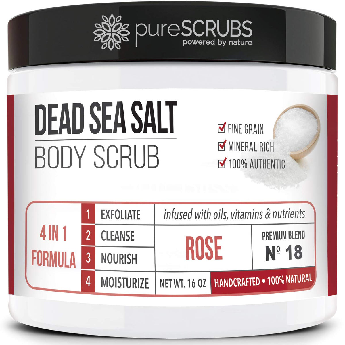 pureSCRUBS Premium Coconut Body Scrub Set, Exfoliating Dead Sea Salt Scrub