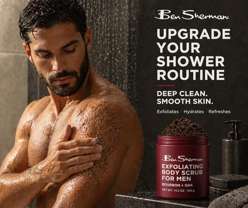 Ben Sherman Exfoliating Body Scrub For Men with Shea Butter Vitamin A and C, Moisturizing Hydrating Body Scrub for Healthy Skin