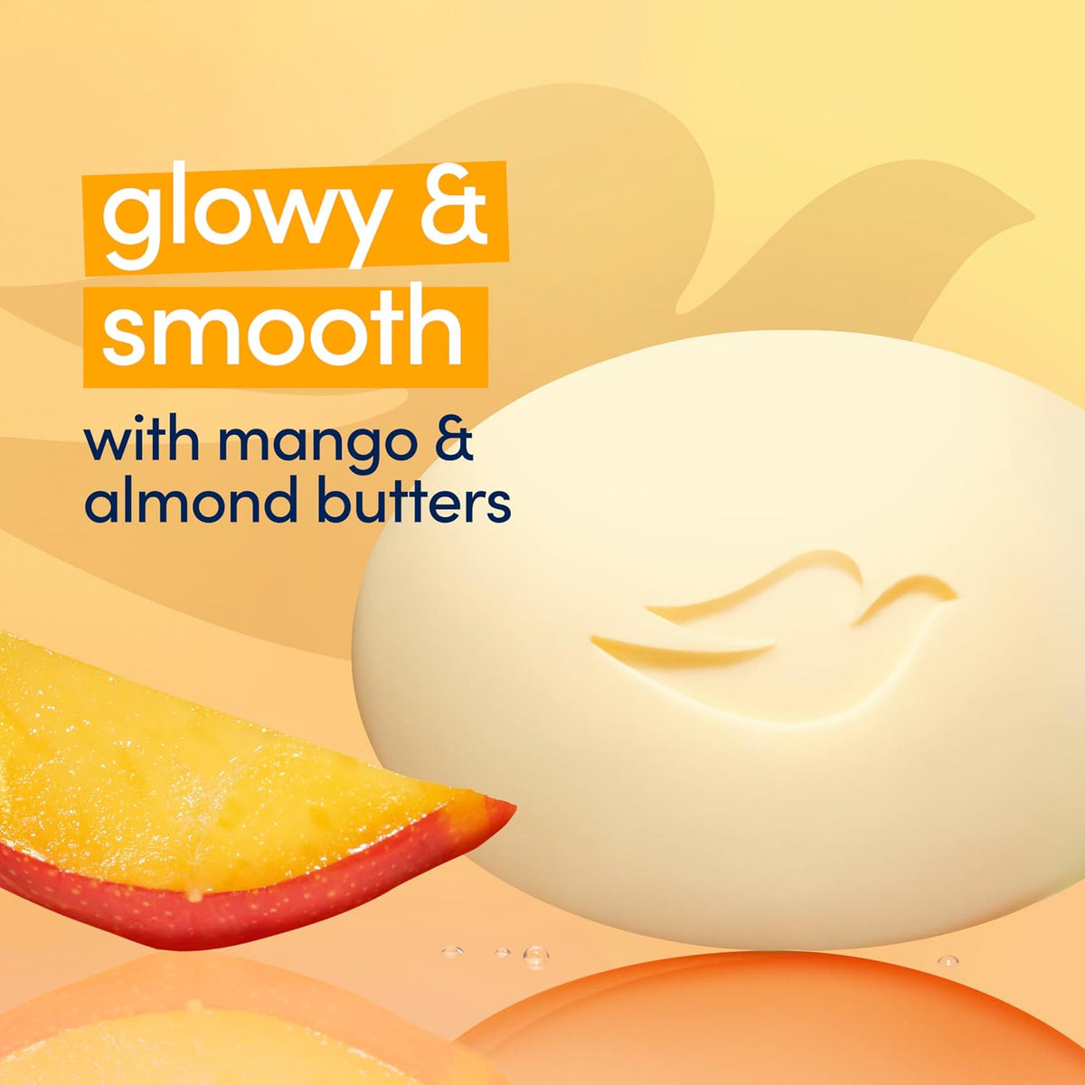 Dove Glowing Beauty Bar Soap , Mango & Almond Butters, I 8 Count 3.75 oz