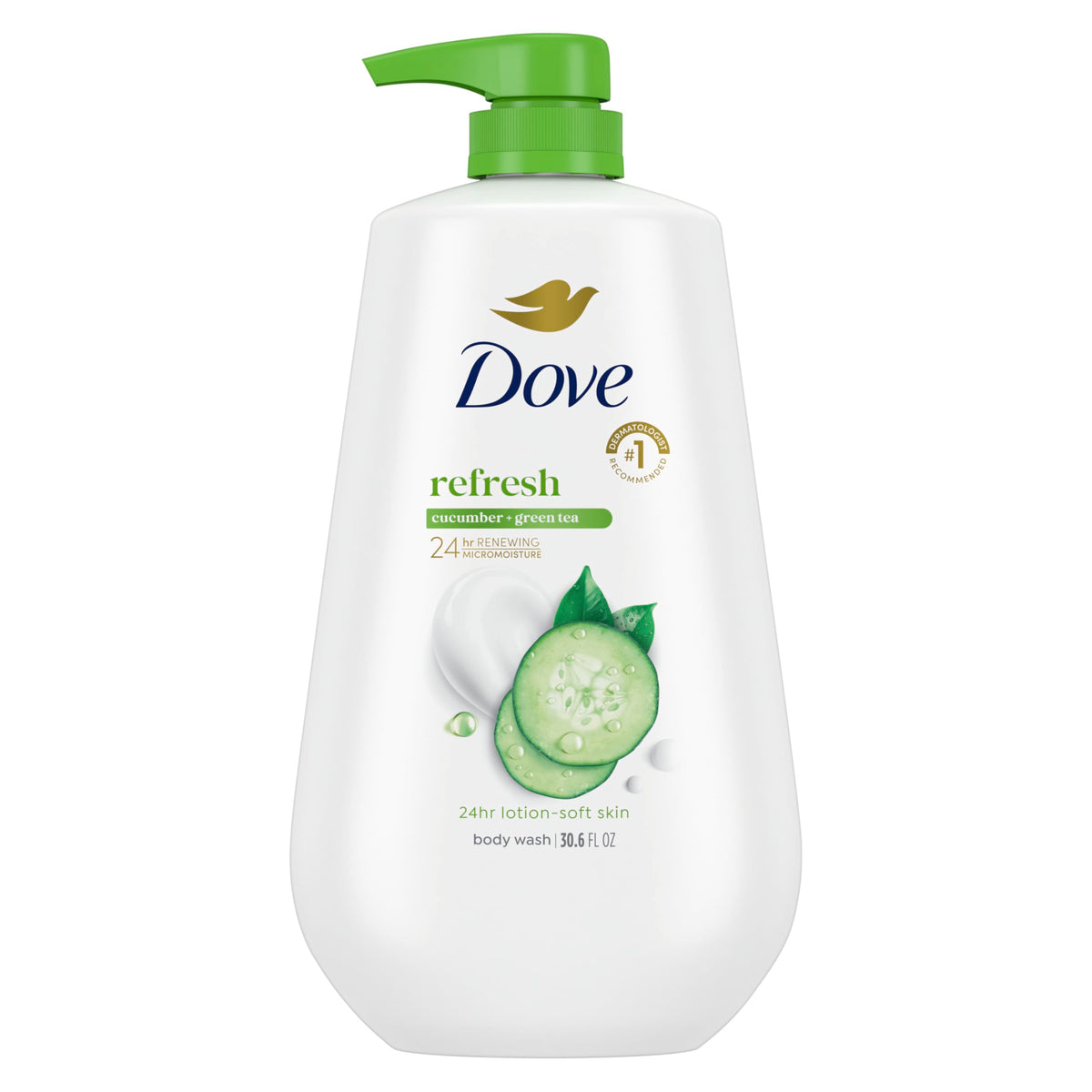 Dove Body Wash Body Wash Refresh Cucumber & Green Tea 30.6 oz, Sulfate Free