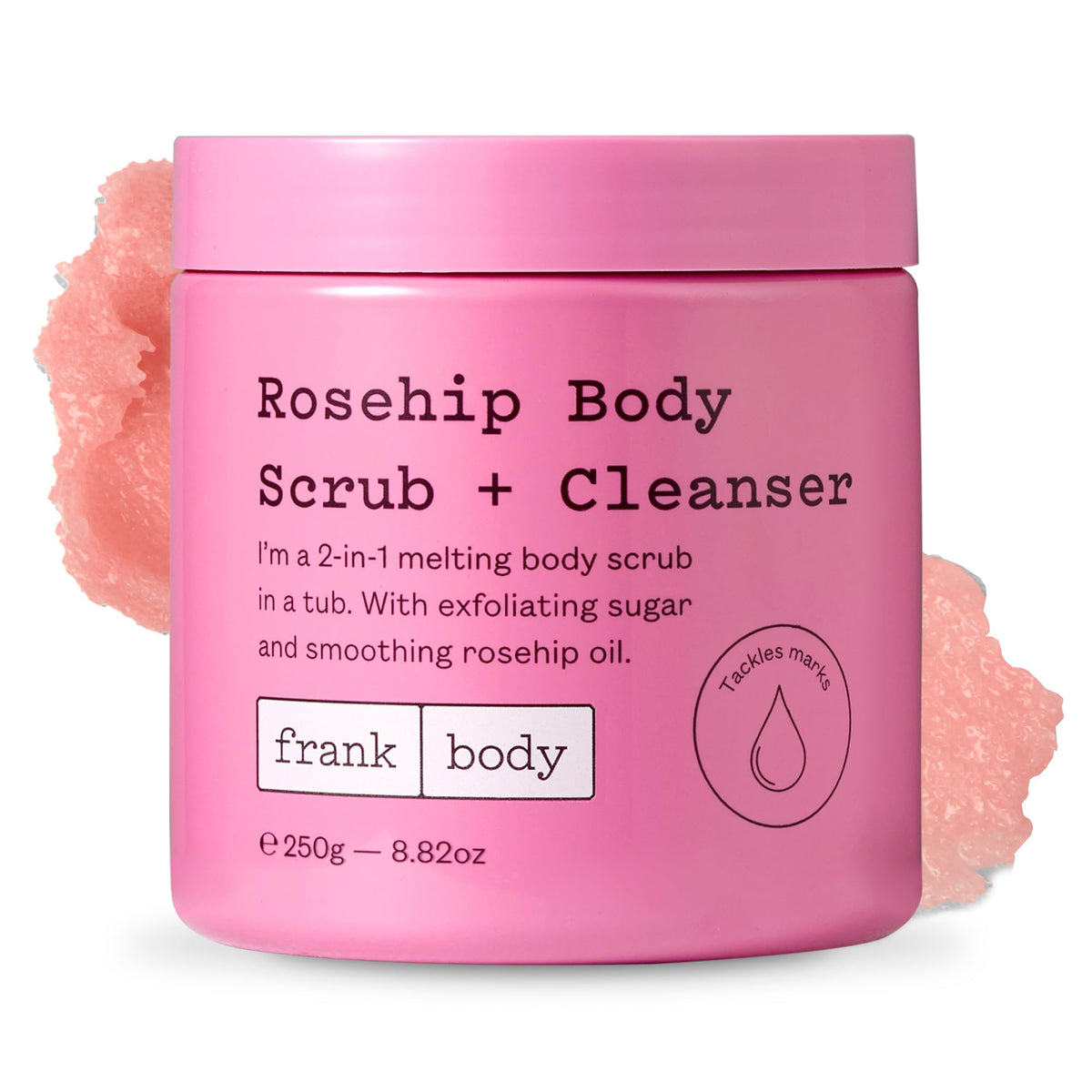 frank body Glycolic Acid Body Scrub | Fights KP & Breakouts, Spots & Tighten Pores | Reduces Acne with Niacinamide & Soothes with Witch Hazel | Glycolic Acid & Pumice | 8.82 oz | Pack of 1