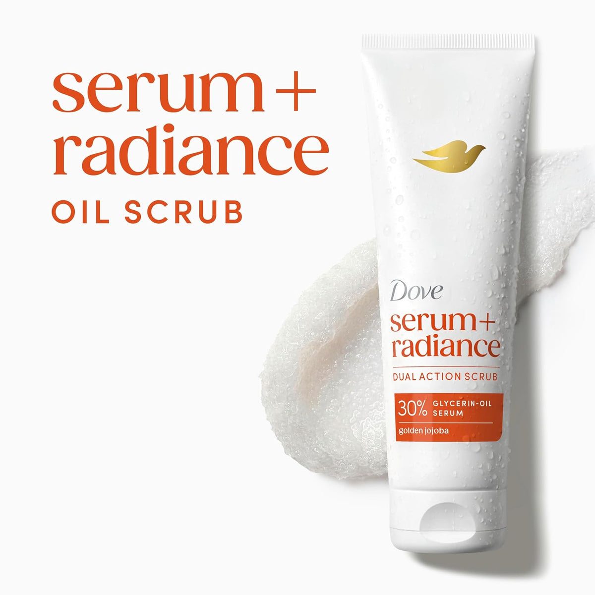 Dove Radiance Body Scrub with 30% Glycerin‑Oil Serum & Jojoba Oil, 8.5 OZ