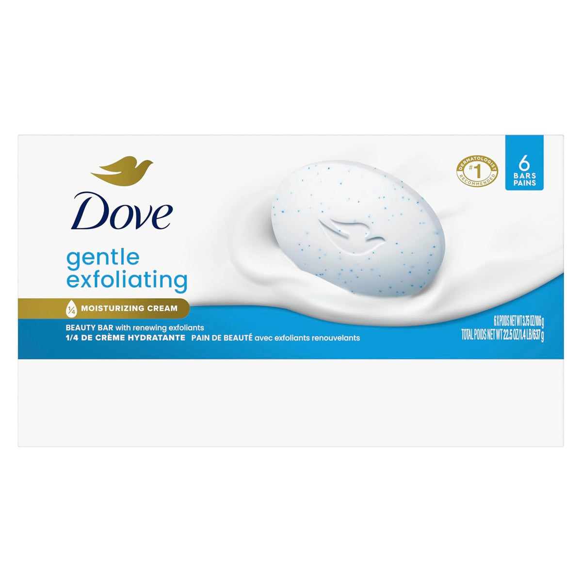 Dove Beauty Bar Gentle Exfoliating With Mild Cleanser 6 Bars 3.75 oz