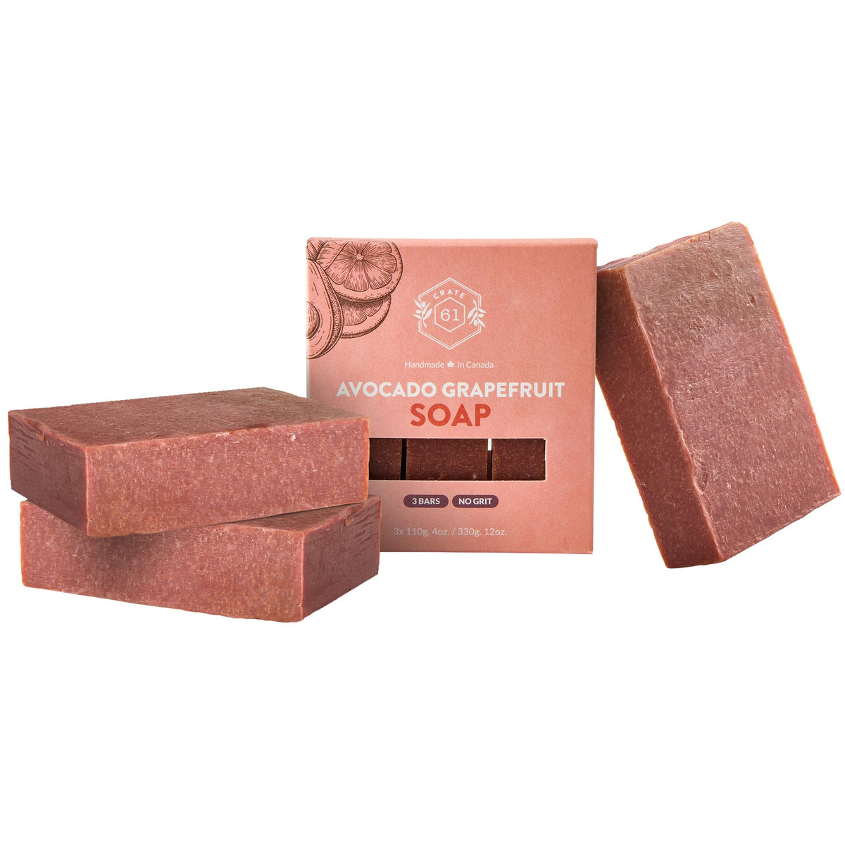 Crate 61 Organics, Handmade in Canada, Plant Based Cold Process Natural Bar Soap For Face And Body, With Premium Essential Oils, For Men And Women 3 Pack (Eucamint)
