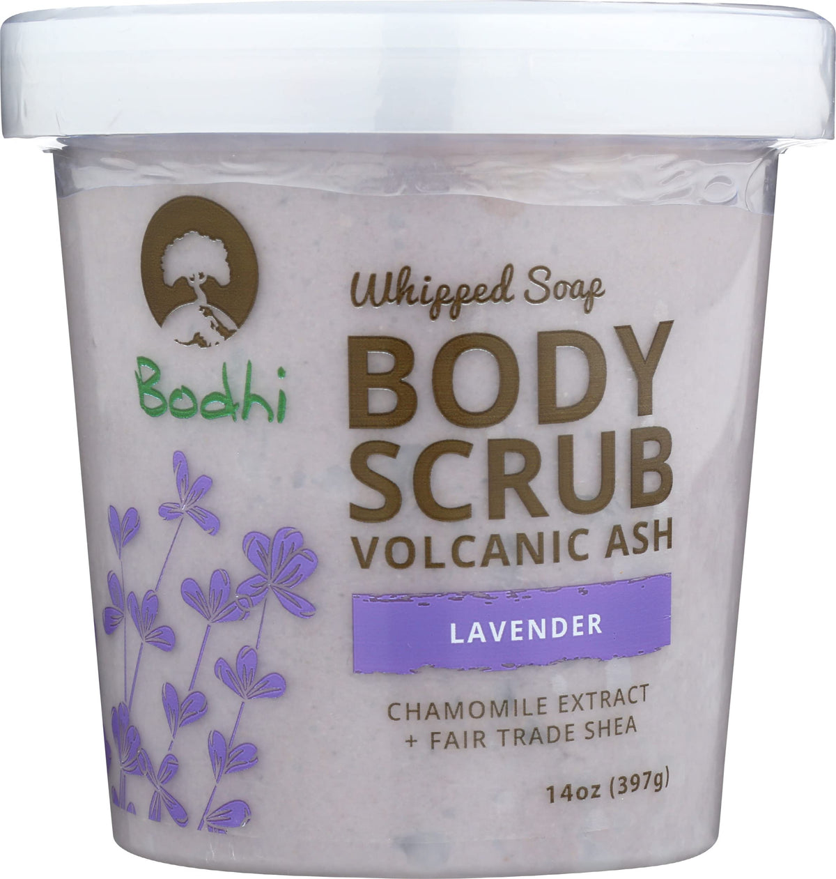 BODHI HANDMADE SOAP Almond Honey Volcanic Ash Whipped Soap Body Scrub, 14 OZ
