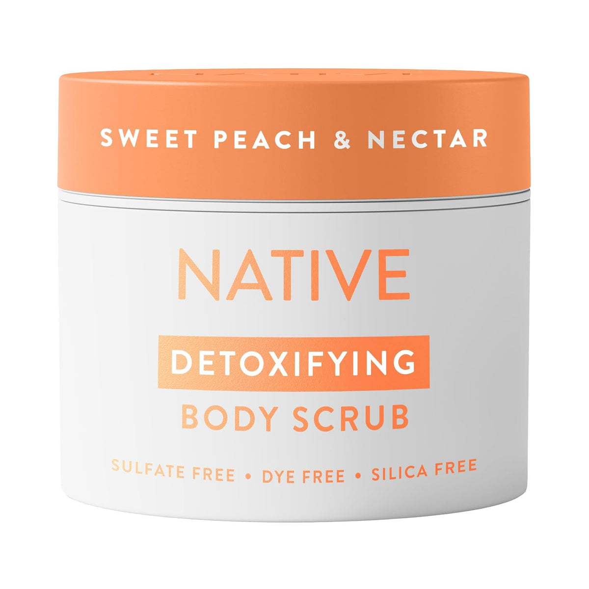 Native Body Scrub, Gently Exfoliates & Moisturizes for Smoother Skin in 1 Wash, Clean, Minimal, Silica-Free Ingredients for Sensitive Skin, for Women & Men, Sweet Peach & Nectar, 12 oz