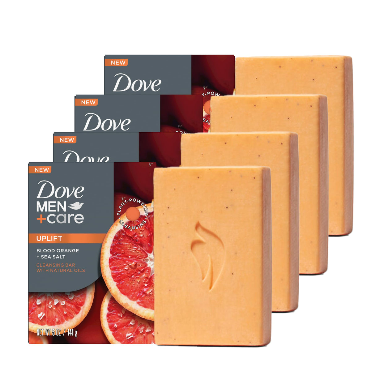DOVE MEN Cleansing Bar Soap Sandalwood + Cardamom Oil 4 Bars 5 oz
