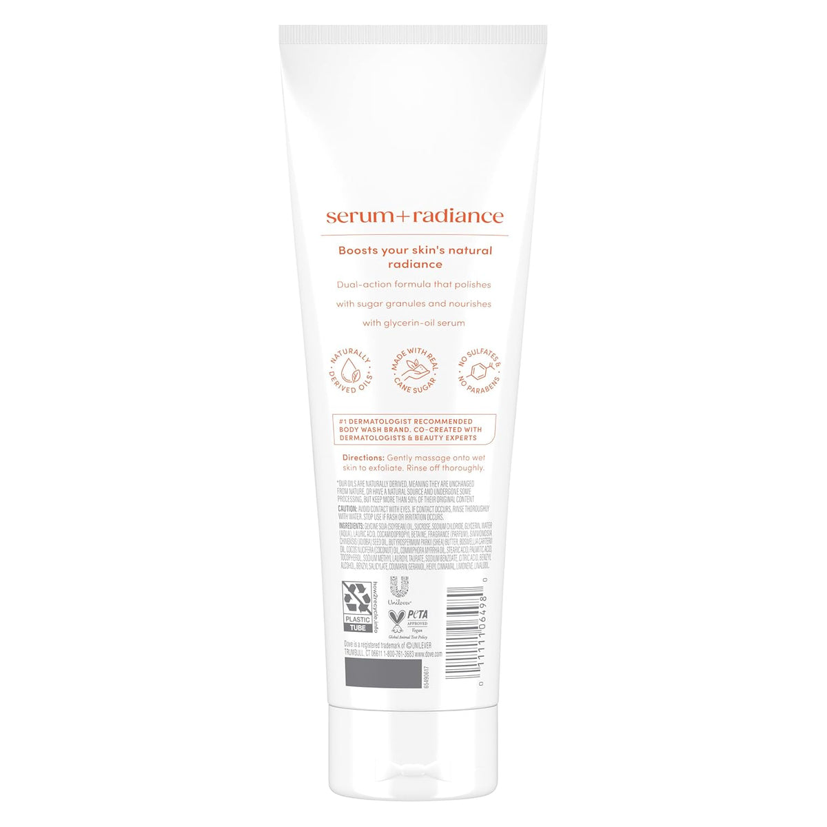 Dove Radiance Body Scrub with 30% Glycerin‑Oil Serum & Jojoba Oil, 8.5 OZ