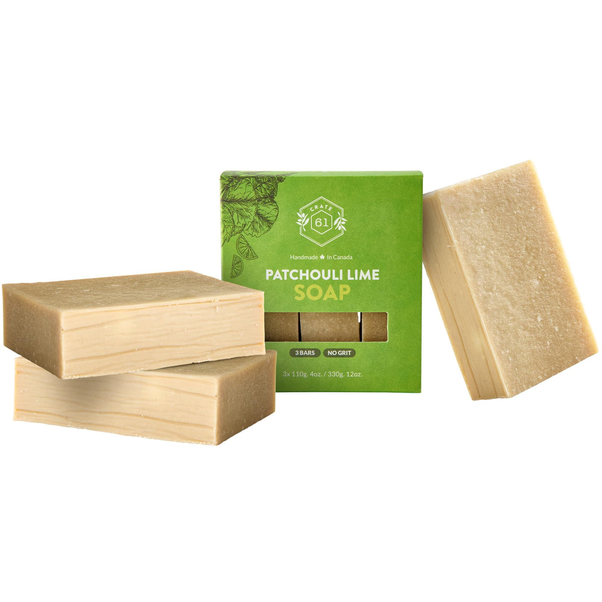 Crate 61 Organics, Handmade in Canada, Plant Based Cold Process Natural Bar Soap For Face And Body, With Premium Essential Oils, For Men And Women 3 Pack (Eucamint)