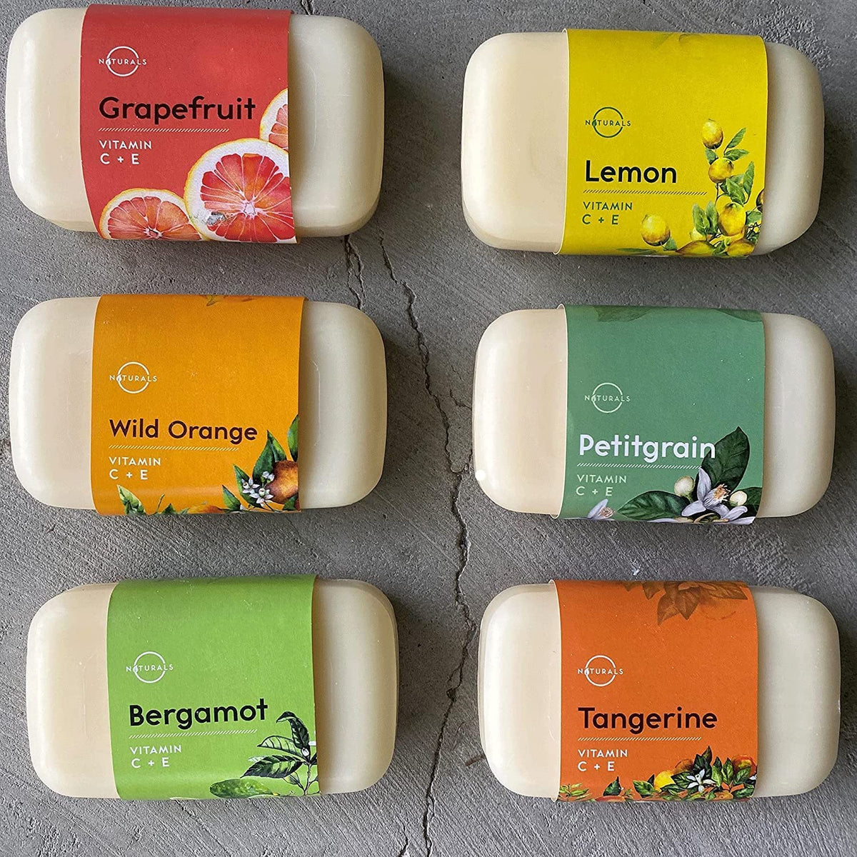 O NATURALS Natural Citrus Soap Bar 6 Pack - Gifts for Women