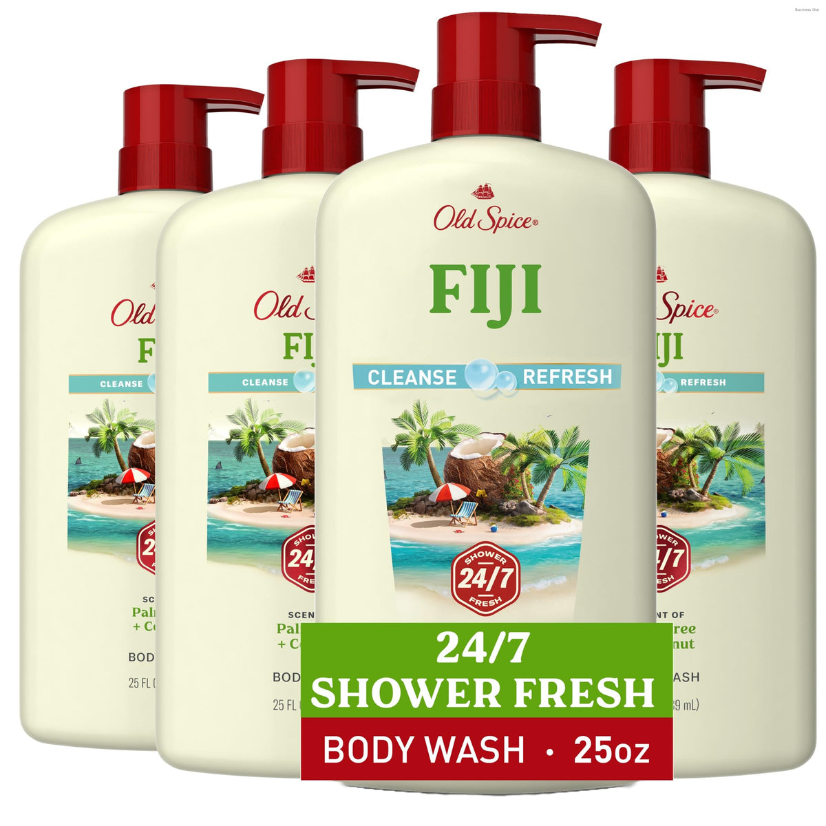Old Spice Cleansing Body Wash for Men, 24/7 Shower Fresh with Lasting Scent, Restore & Renew, Gentle on Skin, Vitamin B3, Moisturize with Shea Butter Scent, 30 oz (Pack of 4)