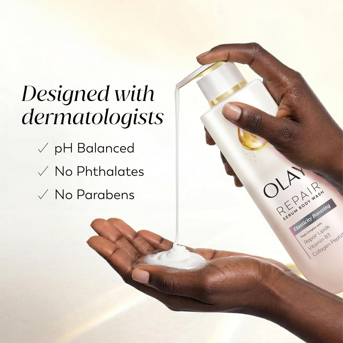 Olay Elasticity Boosting Repair Body Wash for Women, Triple Complex with Repair Lipds, Vitamin B3 & Collagen Peptide, Intense Hydration & Long-Lasting Moisture, For All Skin Types, 20 oz (Pack of 4)