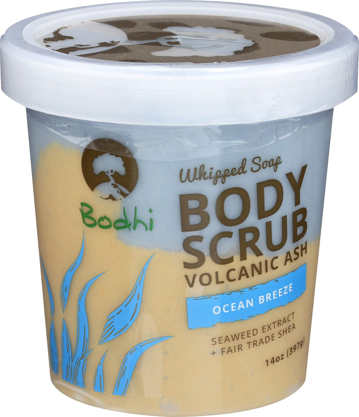 BODHI HANDMADE SOAP Almond Honey Volcanic Ash Whipped Soap Body Scrub, 14 OZ