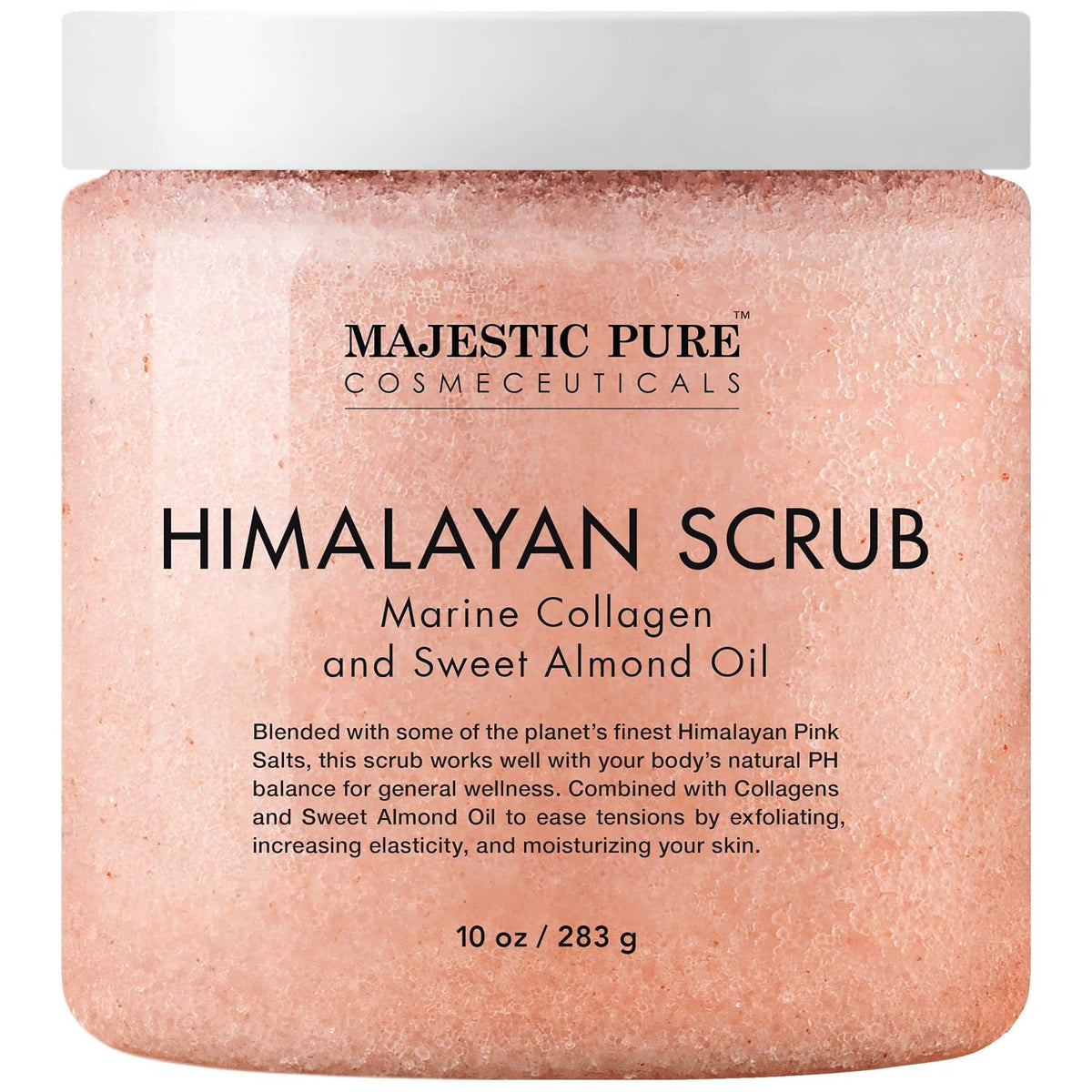 Majestic Pure Himalayan Pink Salt Body Scrub, Smoothing Buff, 10 Oz
