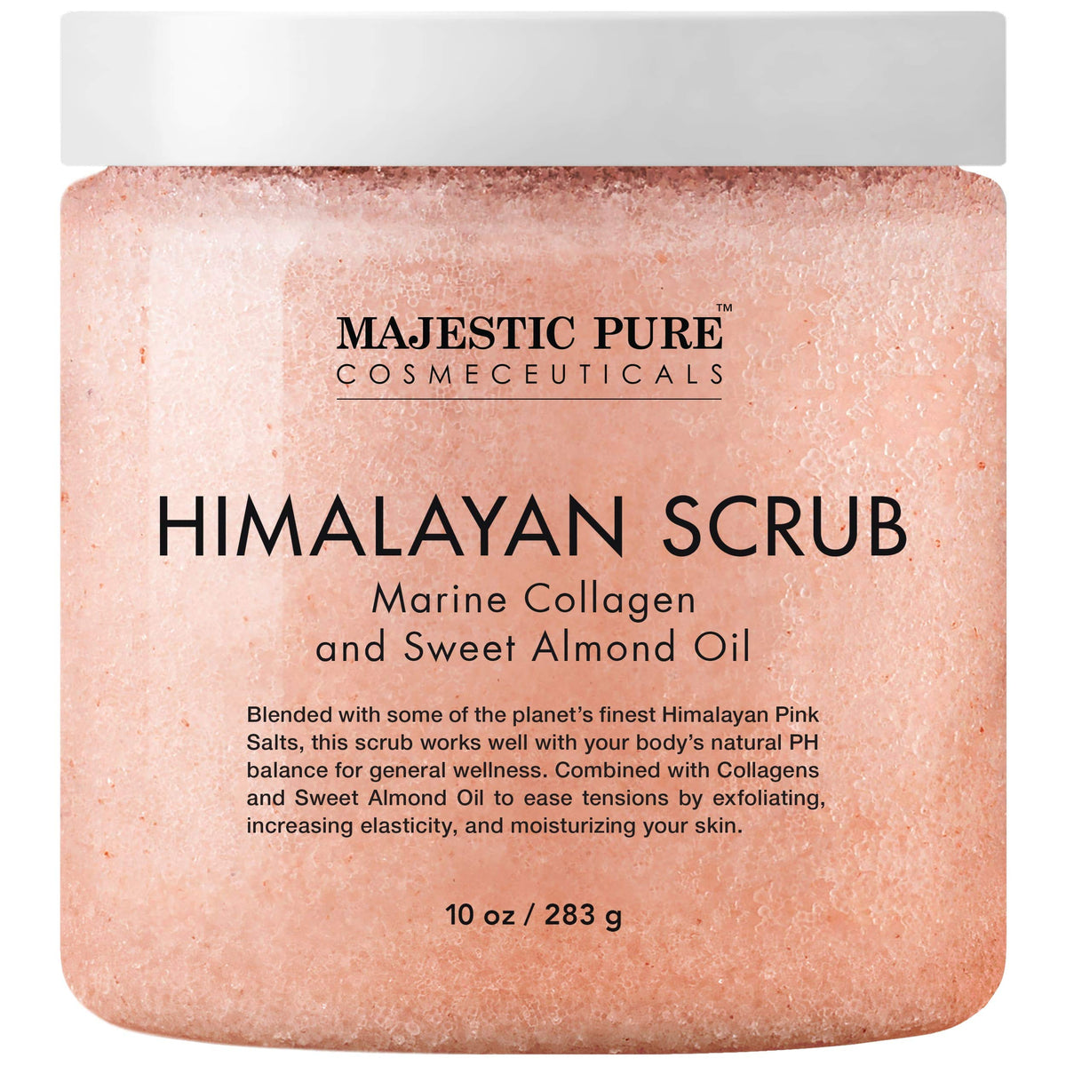 Majestic Pure Himalayan Pink Salt Body Scrub, Smoothing Buff, 10 Oz
