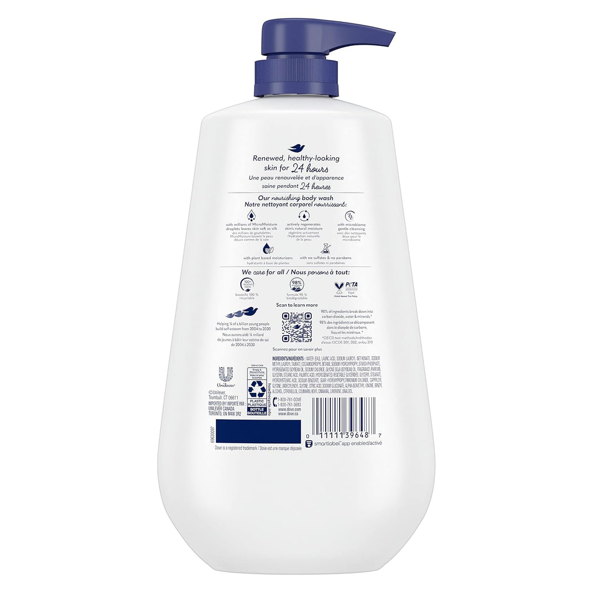 Dove Body Wash Deep Moisture 30.6 oz Pump 3 Pack, Sulfate Free