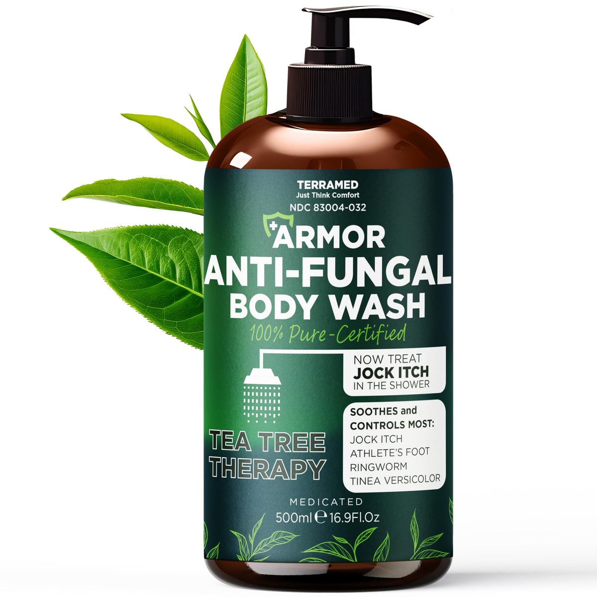 Antifungal Body Scrub with Tea Tree Oil Soothes Itchy Skin & Rashes