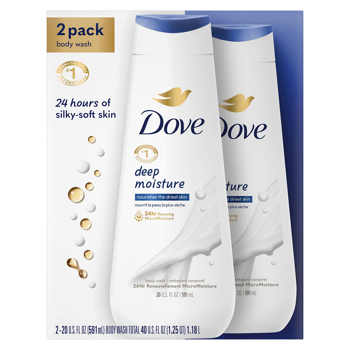 Dove Moisturizing Body Wash, Fresh Care, Value Size 4-Pack, 25.35 Fl Oz Ea