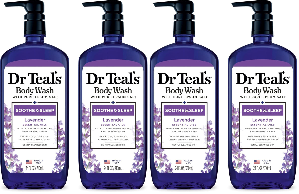 Dr Teal's Body Wash with Pure Epsom Salt, Relax & Relief with Eucalyptus & Spearmint, 24 fl oz (Pack of 2)