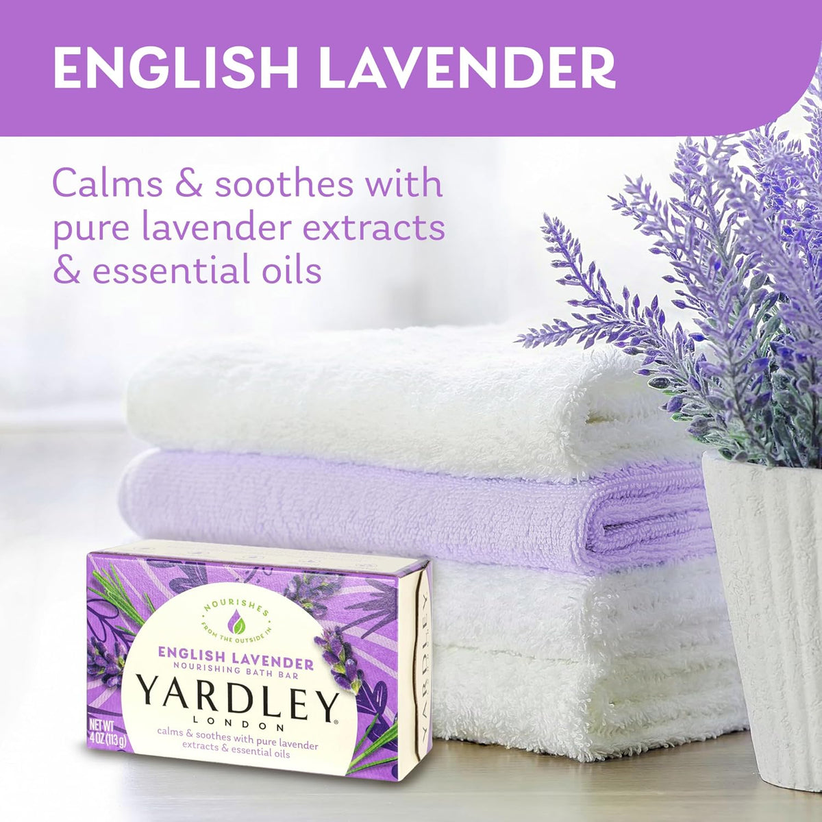 Yardley Bar Soap, English Lavender, 2 Count