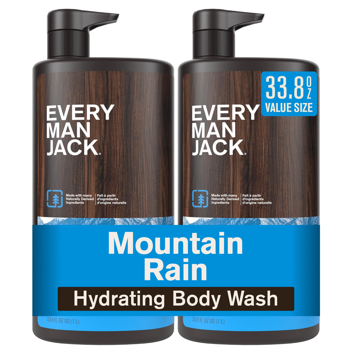 Every Man Jack Hydrating Amber Sandalwood Body Wash for Men, Value 2pk