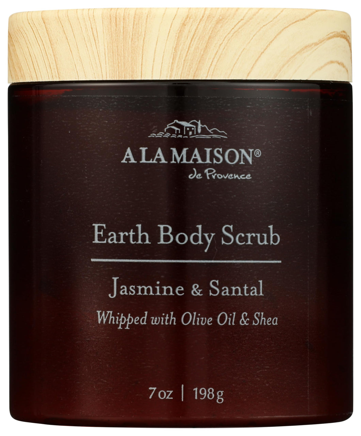 A LA MAISON Earth Body Scrub – White Tea & Rose – Natural Pumice Scrub with Shea Butter & Olive Oil – Gently Exfoliates & Softens Skin – French Formula – Plant-Based – 7 oz – Amber Collection