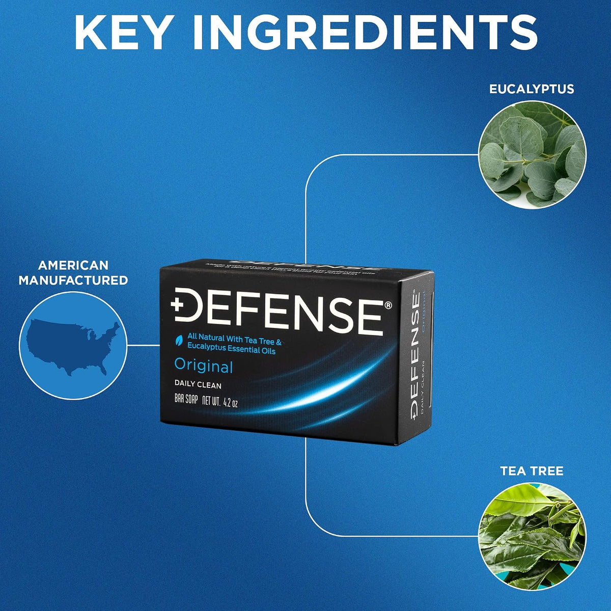 Defense Soap 5pk All Natural Tea Tree Bar Soap for Men