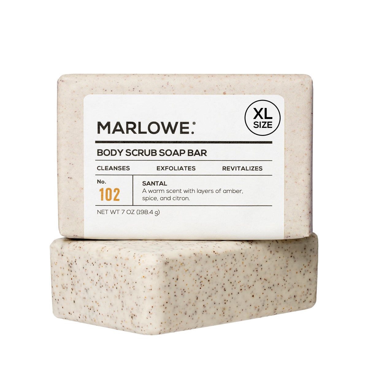 MARLOWE. Body Scrub Soap, Exfoliating Soap Bar, Sage + Fir, 7 oz (3 Bars)