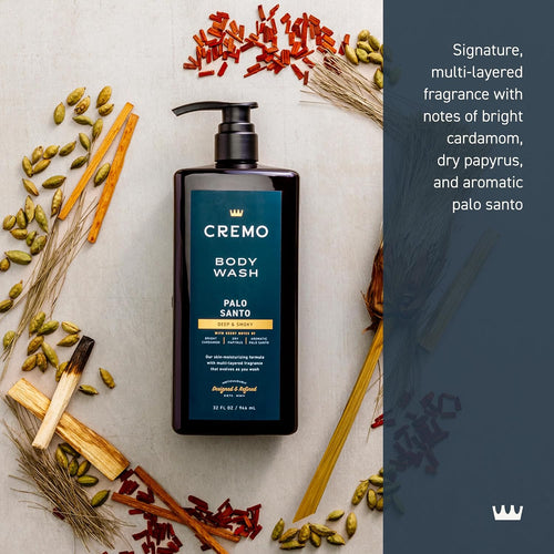Cremo Body Wash for Men, Palo Santo, 32 Fl Oz
