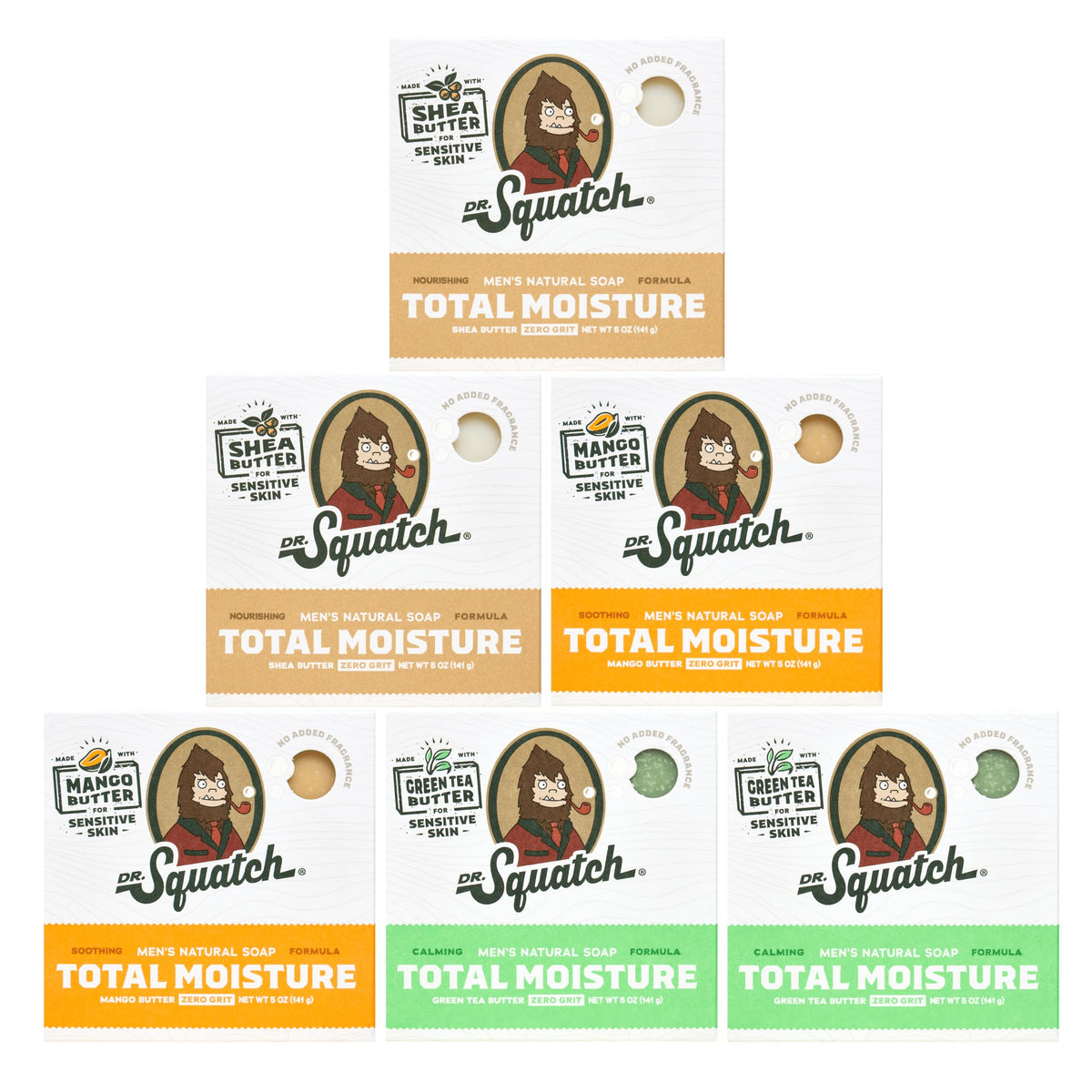 Dr. Squatch Natural Men’s Bar Soap - Cold Process Body Soap Bar with Natural Oils - Gifts for Men - Birchwood Breeze, Fresh Falls & Wood Barrel Bourbon (5 oz, 3-Pack)