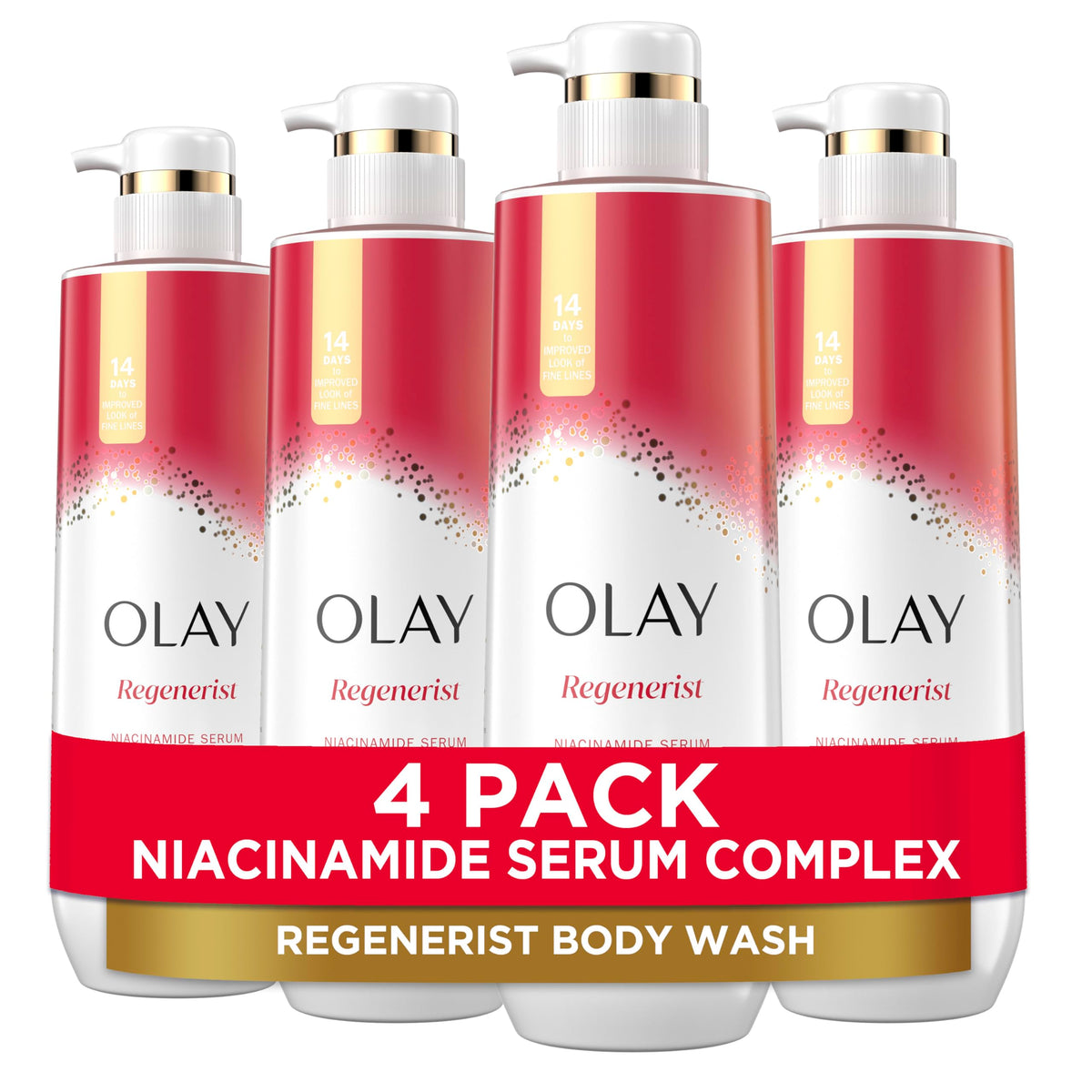 Olay Elasticity Boosting Repair Body Wash for Women, Triple Complex with Repair Lipds, Vitamin B3 & Collagen Peptide, Intense Hydration & Long-Lasting Moisture, For All Skin Types, 20 oz (Pack of 4)