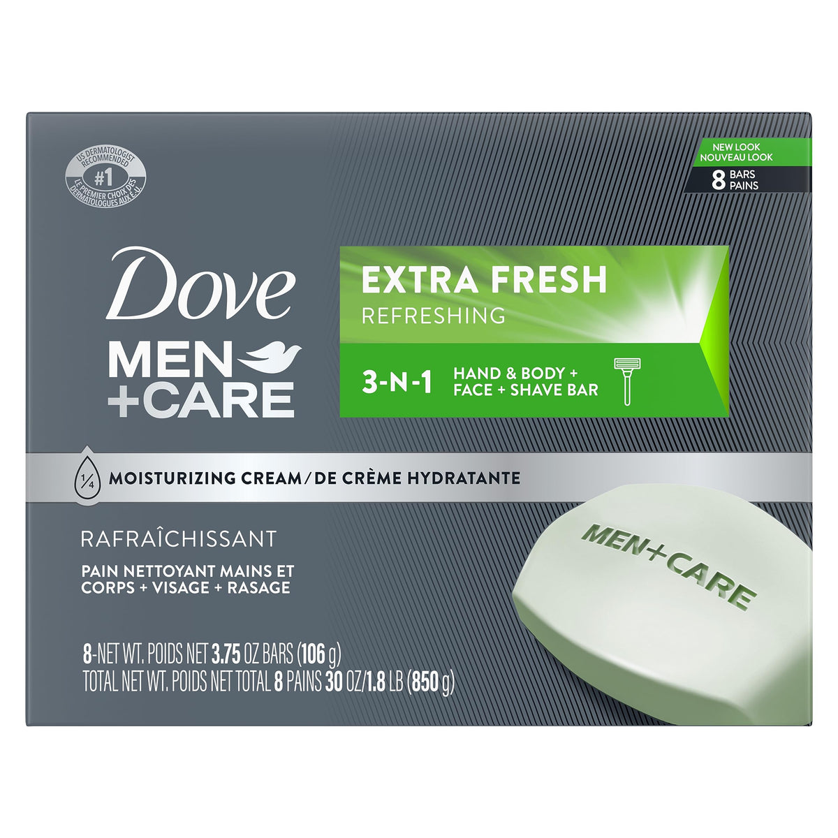 DOVE MEN + CARE 3 in Cleanser for Body, Face, and Shaving 1 Bar 3.75 oz