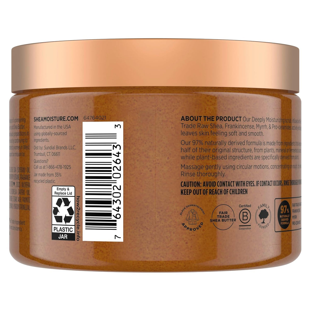 SheaMoisture Shea Sugar Body Scrub Raw Shea Butter 12 FO