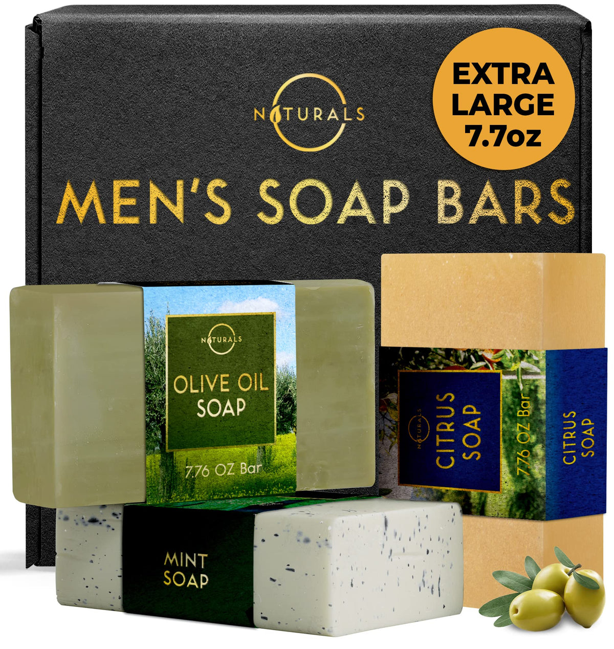 O NATURALS Exfoliating Soap For Men - Cedar African Black Soap 3 Pack
