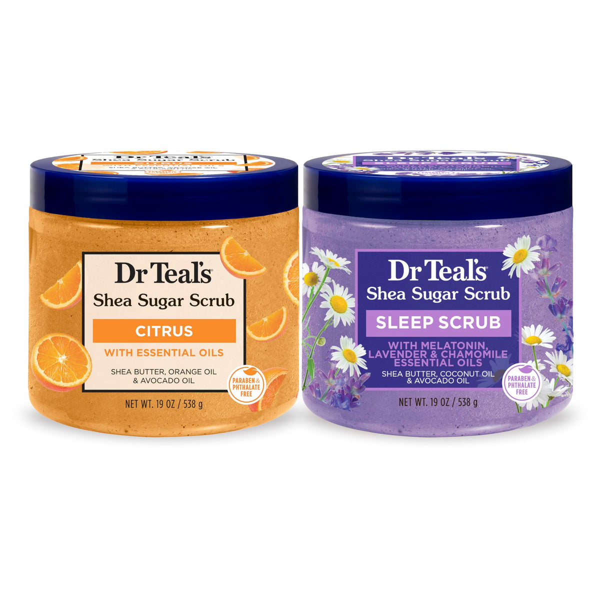 Dr Teal's Shea Sugar Body Scrub, Shea Butter with Almond Oil & Essential Oils, 19 oz (Pack of 3)