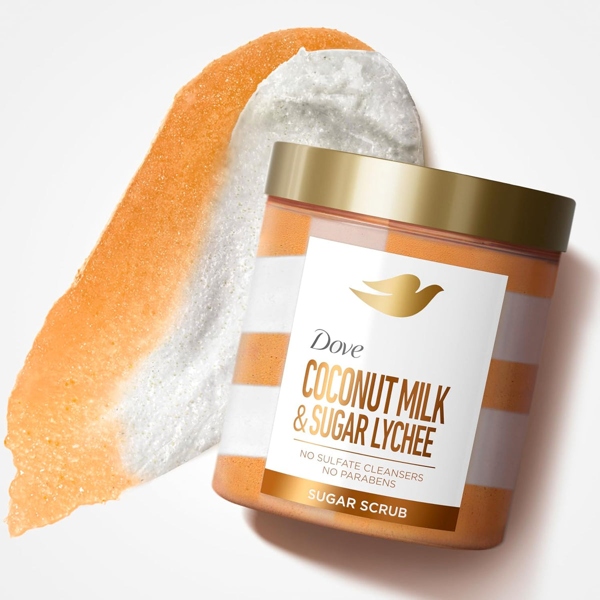 Dove Sugar Body Scrub Coconut & Lychee For Exfoliated & Hydrated skin 15 oz