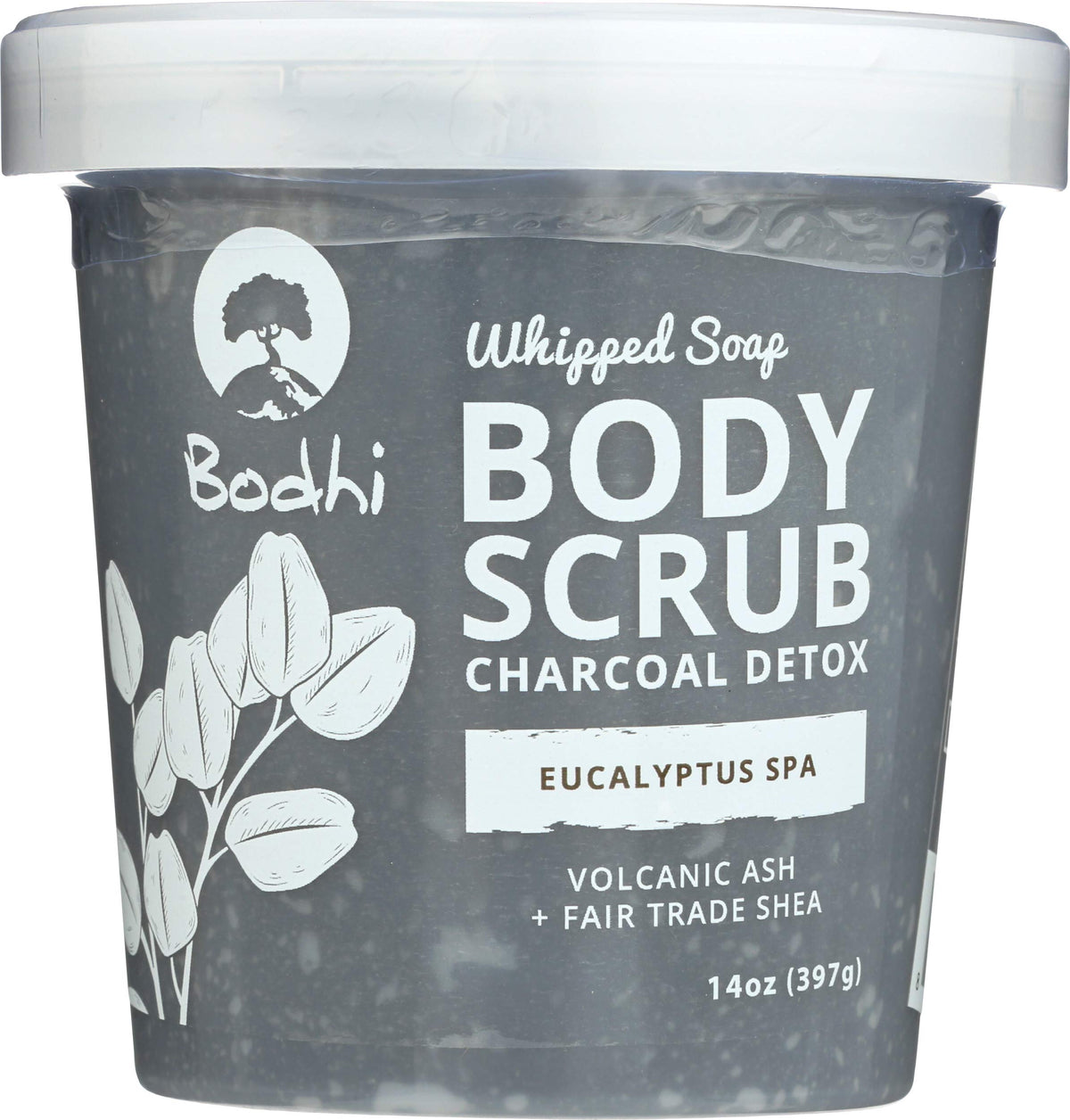 BODHI HANDMADE SOAP Almond Honey Volcanic Ash Whipped Soap Body Scrub, 14 OZ