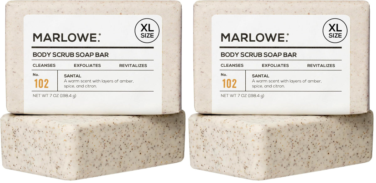 MARLOWE. Body Scrub Soap, Exfoliating Soap Bar, Sage + Fir, 7 oz (3 Bars)