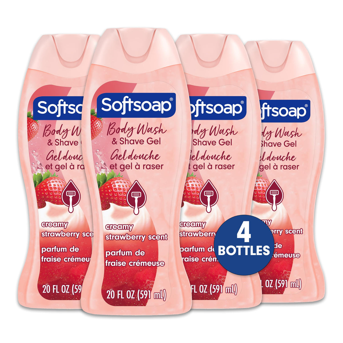 Softsoap Body Wash, Coconut Butter Scrub , Exfoliating Body Wash, 20 Ounce, 4 Pack