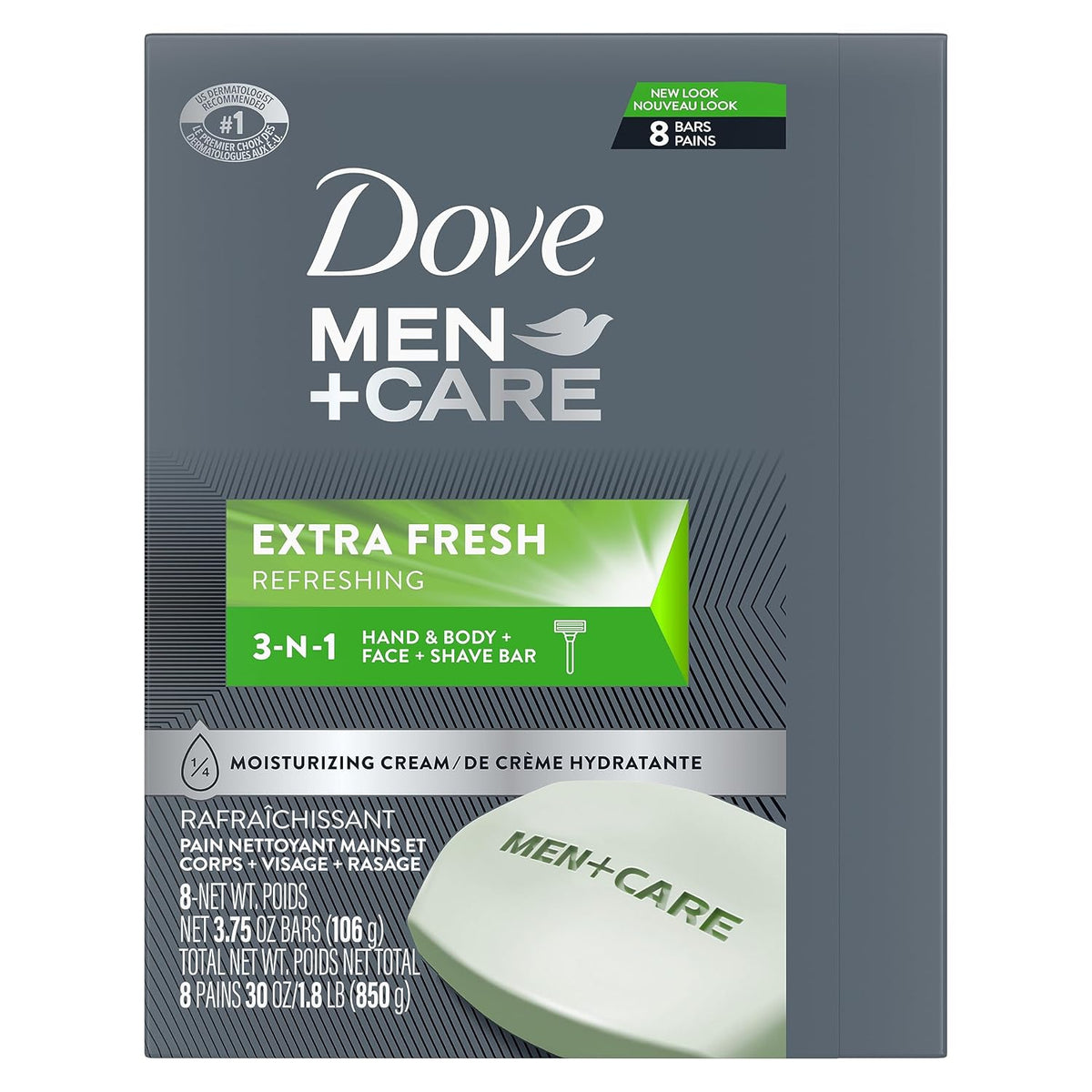 DOVE MEN + CARE 3 in Cleanser for Body, Face, and Shaving 1 Bar 3.75 oz