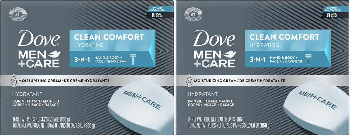 Dove Men Body and Face Bar To Clean and Hydrate Skin 8 Bars 3.75 oz