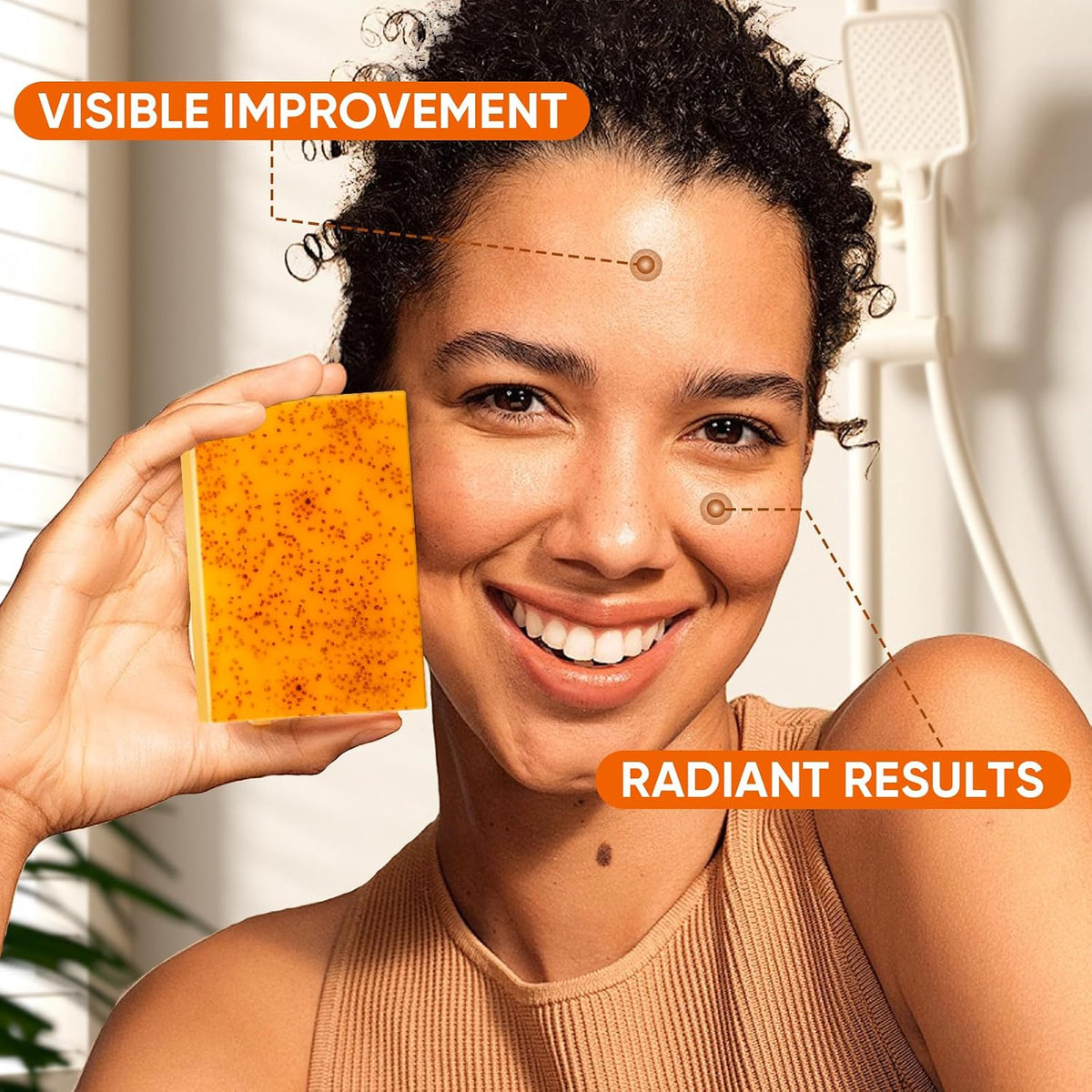 5 Pcs 80g Turmeric Kojic Acid Soap Bars with 2 Foaming Mesh Nets