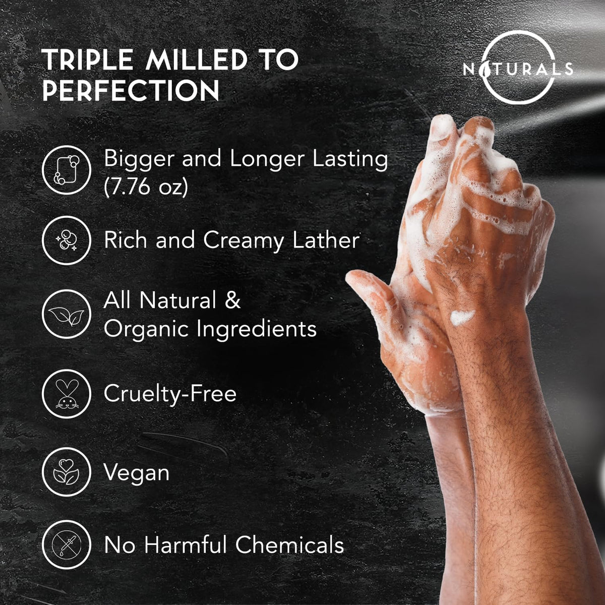 O NATURALS Exfoliating Soap For Men - Cedar African Black Soap 3 Pack