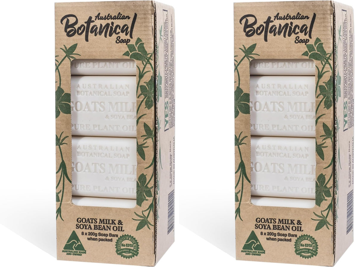 Australian Botanical Soap Variety Pack, 6.6 oz Bars – Goat Milk, Eucalyptus, Manuka Honey, Sea Salt, Pink Lychee, Lemongrass, Raspberry, Valencia Orange – Enriched with Organic Shea Butter, Pack of 8